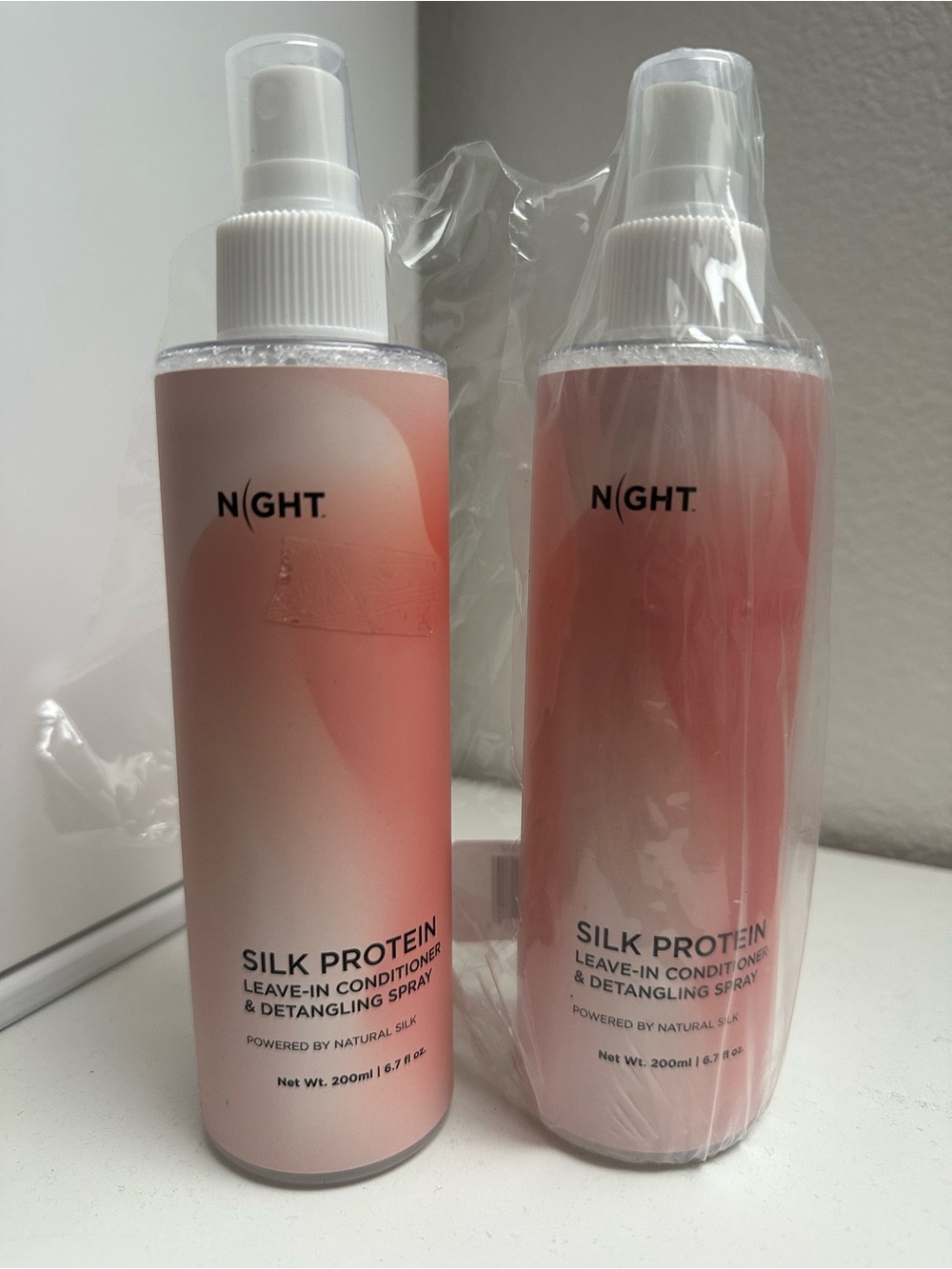NIGHT Silk Protein Leave-in Conditioner and Detangler Spray, 2-pack